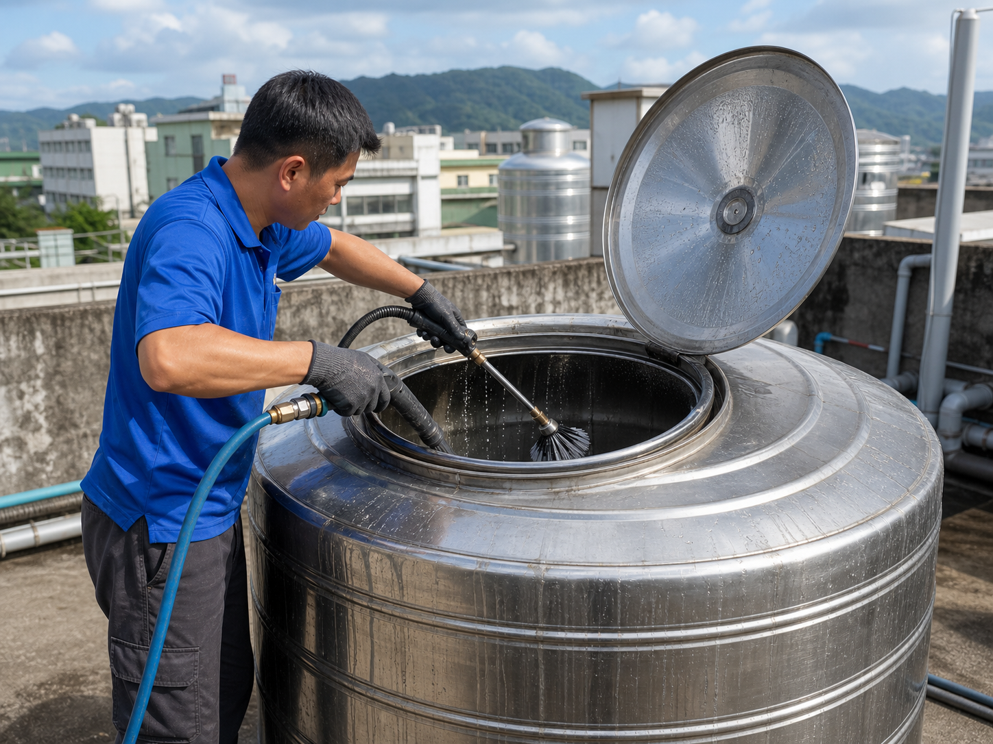 水塔清洗示意圖